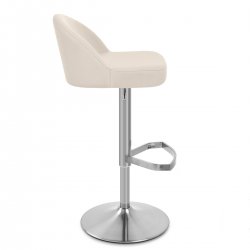 Chaise de Bar Cuir Chrome Brossé - Mimi