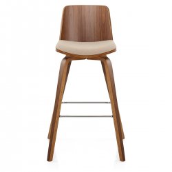 Tabouret de Bar Bois Tissu - Mirage Crème