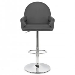 Chaise de Bar Faux Cuir Chrome - Munich