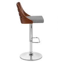 Chaise de Bar Bois Tissu - Muse Gris