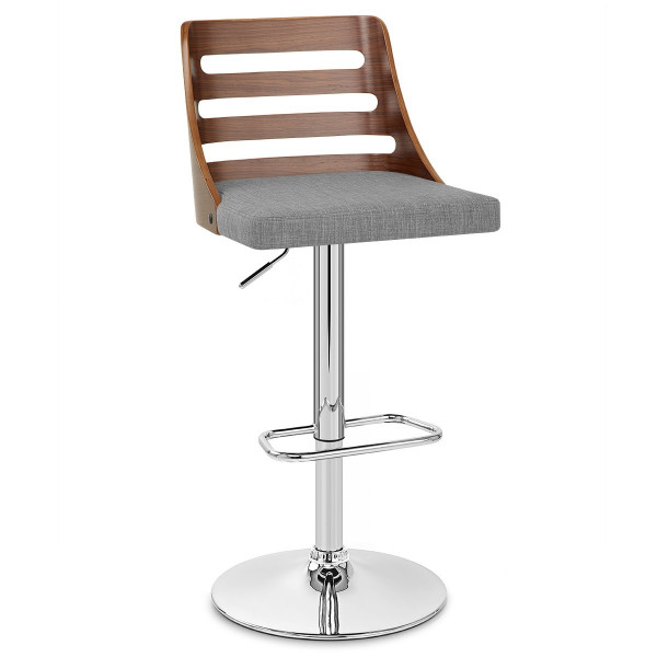 Chaise de Bar Bois Tissu - Muse Gris Chaise de Bar Bois Tissu - Muse Gris
