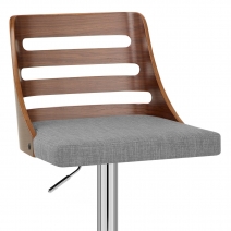 Chaise de Bar Bois Tissu - Muse Gris