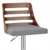 Chaise de Bar Bois Tissu - Muse Gris