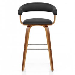 Chaise de Bar Faux Cuir Bois - Ontario Marron