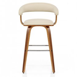 Chaise de Bar Faux Cuir Bois - Ontario Marron