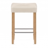 Tabouret Faux Cuir Bois - Otis Chêne Crème