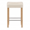 Tabouret Faux Cuir Bois - Otis Chêne Crème