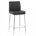 Tabouret Faux Cuir Chrome - Pacino Noir