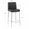Tabouret Faux Cuir Chrome - Pacino Noir