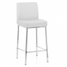 Tabouret Faux Cuir Chrome - Pacino Blanc