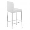 Tabouret Faux Cuir Chrome - Pacino Blanc