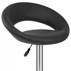 Chaise de Bar Faux Cuir Chrome - Crescent Matelassé Orange
