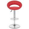 Chaise de Bar Faux Cuir Chrome - Crescent Matelassé Rouge