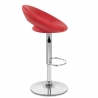 Chaise de Bar Faux Cuir Chrome - Crescent Matelassé Rouge