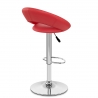Chaise de Bar Faux Cuir Chrome - Crescent Matelassé Rouge