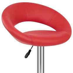 Chaise de Bar Faux Cuir Chrome - Crescent Matelassé Orange
