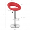 Chaise de Bar Faux Cuir Chrome - Crescent Matelassé Rouge