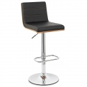 Chaise de bar Faux Cuir Bois Chrome - Riviera