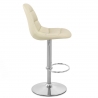 Chaise de Bar Faux Cuir Chrome Brossé - Rochelle Crème