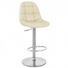 Chaise de Bar Faux Cuir Chrome Brossé - Rochelle Crème