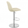 Chaise de Bar Faux Cuir Chrome Brossé - Rochelle Crème