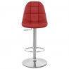 Chaise de Bar Faux Cuir Chrome Brossé - Rochelle Rouge