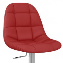 Chaise de Bar Faux Cuir Chrome Brossé - Rochelle Rouge