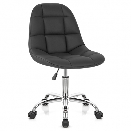 Chaise Faux Cuir Chrome - Rochelle Noir