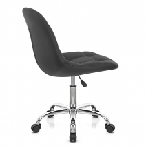 Chaise Faux Cuir Chrome - Rochelle Noir