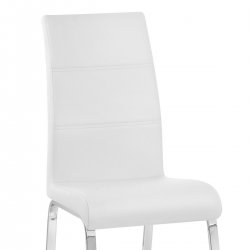 Chaise Faux Cuir Chrome - Sherman Blanc