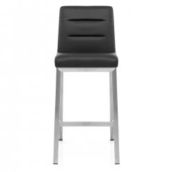 Tabouret Faux Cuir Chrome Brossé - Stella