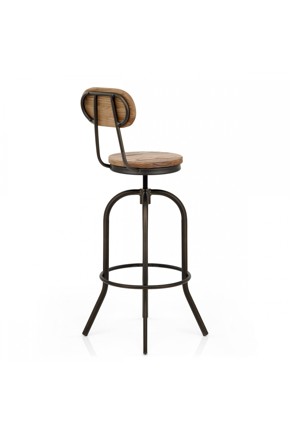 Chaise de bar vintage réglable en hauteur 66/85 cm en bois Retro