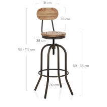 Tabouret de Bar Bois Clair - Vintage Swivel