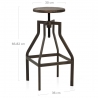 Tabouret de bar Bois Foncé - Vintage Revolution