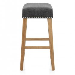 Tabouret Bois Tissu - Audley Gris