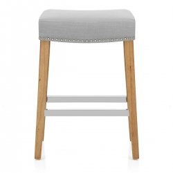 Tabouret Bois Tissu - Audley Gris