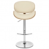 Chaise de bar Faux Cuir Bois - Théo Crème