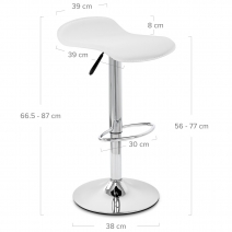 Chaise de Bar Faux Cuir Chrome - Zars