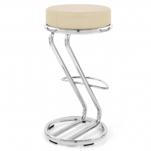 Tabouret Faux Cuir Chrome - Zaza