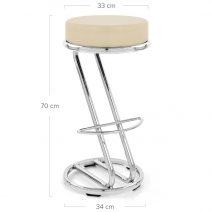 Tabouret Faux Cuir Chrome - Zaza