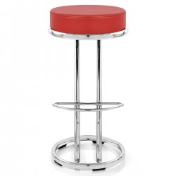Tabouret Faux Cuir Chrome - Zaza