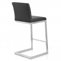 Tabouret Faux Cuir Chrome Brossé - Ace