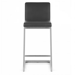 Tabouret Faux Cuir Chrome Brossé - Ace