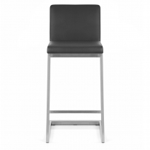 Tabouret Faux Cuir Chrome Brossé - Ace