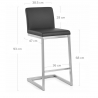 Tabouret Faux Cuir Chrome Brossé - Ace