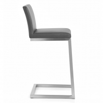 Tabouret Faux Cuir Chrome Brossé - Ace