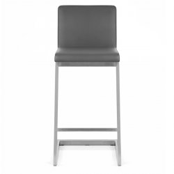 Tabouret Faux Cuir Chrome Brossé - Ace