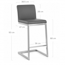 Tabouret Faux Cuir Chrome Brossé - Ace