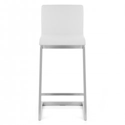 Tabouret Faux Cuir Chrome Brossé - Ace