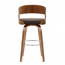 Tabouret Faux Cuir Bois - Alicia Marron